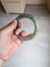 Load image into Gallery viewer, 53.3mm 100% Natural Certified black/yellow/gray Sesame Paste (芝麻糊青花) chubby round cut nephrite bangle HN227
