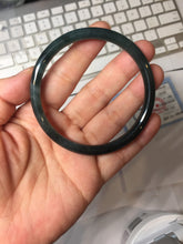 Load image into Gallery viewer, 58mm Certified Type A 100% Natural dark green/blue/gray/black slim Guatemala Jadeite bangle AJ149-1350

