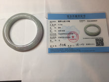 Load image into Gallery viewer, 60.5mm Certified Type A 100% Natural icy watery green/purple chubby Jadeite Jade bangle E146-9537

