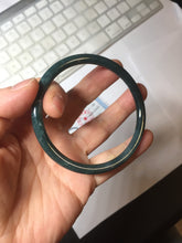 Load image into Gallery viewer, 59mm Certified Type A 100% Natural dark green/blue/gray with Guatemala slim round cut Jadeite bangle PH5-2328
