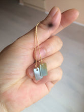 Load image into Gallery viewer, 100% Natural icy watery deep sea blue/green/gray safe and sound dangling Guatemala jadeite Jade earring Q125
