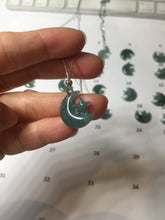 Load image into Gallery viewer, Type A 100% Natural dark green/blue/gray Guatemala jadeite Jade moon and star Pendant necklace group PC144 Add on item

