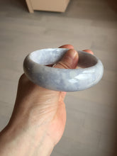 Load image into Gallery viewer, 59mm Certified Type A 100% Natural light purple white chubby broad style Jadeite Jade bangle BM98-4481
