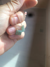 Load image into Gallery viewer, 100% Natural icy watery deep sea blue/green/gray safe and sound dangling Guatemala jadeite Jade earring Q125
