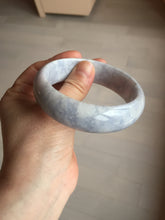 Load image into Gallery viewer, 59mm Certified Type A 100% Natural light purple white chubby broad style Jadeite Jade bangle BM98-4481
