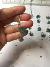 Load image into Gallery viewer, Type A 100% Natural dark green/blue/gray Guatemala jadeite Jade moon and star Pendant necklace group PC144 Add on item
