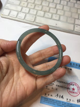 Load image into Gallery viewer, 58.8mm Certified Type A 100% Natural dark green/blue/gray with Guatemala slim round cut Jadeite bangle PE70-1478
