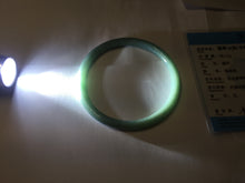 Load image into Gallery viewer, 63mm Certified Type A 100% Natural Light Blue Green Gray Ru Kiln Sky Celadon Blue (汝窑天青蓝) Guatemala Jadeite Jade Slim Round Bangle AZ167-8632
