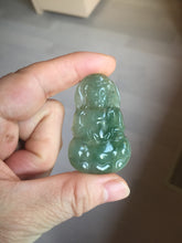 Load image into Gallery viewer, 100% natural grade A icy watery dark green gray jadeite jade Guanyin pendants PB202
