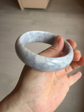 Load image into Gallery viewer, 59mm Certified Type A 100% Natural light purple white chubby broad style Jadeite Jade bangle BM98-4481

