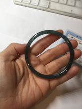 Load image into Gallery viewer, 60mm Certified Type A 100% Natural dark green/blue/gray with Guatemala slim round cut Jadeite bangle PH6-2326

