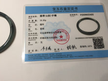Load image into Gallery viewer, 55.5mm Certified Type A 100% Natural dark green/blue/gray/black Guatemala slim round cut Jadeite bangle AZ168-3455
