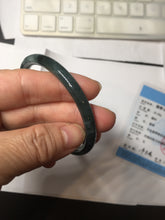 Load image into Gallery viewer, 55.5mm Certified Type A 100% Natural dark green/blue/gray/black Guatemala slim round cut Jadeite bangle AZ168-3455
