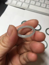 Load image into Gallery viewer, 19.4mm size 9 1/2 100% natural type A icy watery green/blue slim style Guatemala jadeite jade band ring group  BP70
