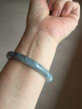 Load image into Gallery viewer, 56.3mm Certified Type A 100% Natural dark green/purple/gray round cut Jadeite bangle AA129-6929
