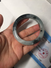 Load image into Gallery viewer, 54mm Certified Type A 100% Natural icy watery dark green/white//black Jadeite Jade bangle BM7-8579
