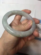 Load image into Gallery viewer, 60.5mm Certified Type A 100% Natural icy watery green/purple chubby Jadeite Jade bangle E146-9537
