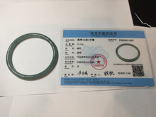 Load image into Gallery viewer, 58.8mm Certified Type A 100% Natural dark green/blue/gray with Guatemala slim round cut Jadeite bangle PE72-1491

