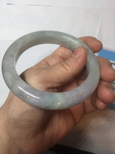 Load image into Gallery viewer, 60.5mm Certified Type A 100% Natural icy watery green/purple chubby Jadeite Jade bangle E146-9537
