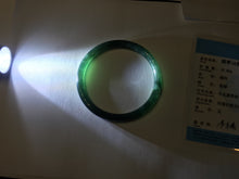 Load image into Gallery viewer, 55.5mm Certified Type A 100% Natural dark green/blue/gray/black Guatemala slim round cut Jadeite bangle AZ168-3455
