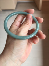 Load image into Gallery viewer, 63mm Certified Type A 100% Natural Light Blue Green Gray Ru Kiln Sky Celadon Blue (汝窑天青蓝) Guatemala Jadeite Jade Slim Round Bangle BS172-8648
