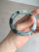 Load image into Gallery viewer, 54mm Certified Type A 100% Natural icy watery dark green/white//black Jadeite Jade bangle BM7-8579
