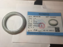 Load image into Gallery viewer, 60.5mm Certified Type A 100% Natural icy watery green/purple chubby Jadeite Jade bangle E146-9537
