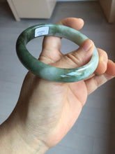 Load image into Gallery viewer, 58.2mm Certified Type A 100% Natural dark green gray black jadeite Jade bangle PD170-6281
