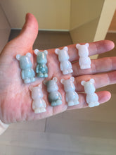 Load image into Gallery viewer, Type A 100% Natural light green white jadeite jade cute baby bear pendant BG93
