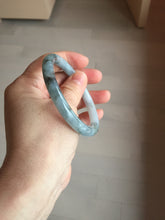 Load image into Gallery viewer, 56.3mm Certified Type A 100% Natural dark green/purple/gray round cut Jadeite bangle AA129-6929
