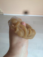 Load image into Gallery viewer, 57.2mm 100% natural light brown/purple carved Lily of the Valley Quartzite (Shetaicui jade) bangle SY3
