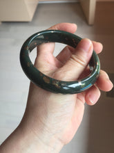 Load image into Gallery viewer, 60.4mm 100% Natural Dark Green Black Meteorite Night Sky Golden Blossom Fireworks Nephrite Bangle HN162-5905

