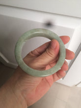 Load image into Gallery viewer, 55.7mm certified type A 100% Natural light green/gray square style Jadeite Jade bangle AX100-1500
