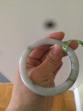 Load image into Gallery viewer, 53.6mm 100% natural Type A brown green white flat round cut jadeite jade bangle F58-7010

