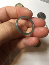 Load image into Gallery viewer, 18.8mm size 8 3/4 100% natural type A icy watery green/blue slim style Guatemala jadeite jade band ring group  BP73

