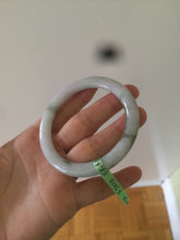 Load image into Gallery viewer, 53.6mm 100% natural Type A brown green white flat round cut jadeite jade bangle F58-7010
