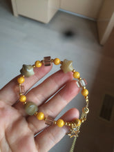 Load image into Gallery viewer, Natural Yellow gemstone/gray stars Bodhi Root bracelet SY15 add-on item.
