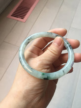 Load image into Gallery viewer, 57.2mm certified 100% natural Type A white sunny green dark green ink painting (水墨) round cut jadeite jade bangle PC158-3151
