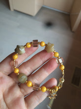 Load image into Gallery viewer, Natural Yellow gemstone/gray stars Bodhi Root bracelet SY15 add-on item.
