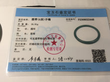 Load image into Gallery viewer, 56.7mm Certified Type A 100% Natura dark blue/green/gray/black Guatemala slim round cut Jadeite bangle AZ170-2448
