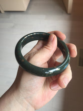 Load image into Gallery viewer, 60.4mm 100% Natural Dark Green Black Meteorite Night Sky Golden Blossom Fireworks Nephrite Bangle HN162-5905
