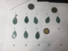 Load image into Gallery viewer, 100% natural type A light green blue carved Lotus waterdrop Guatemala jadeite pendant PA211
