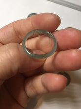 Load image into Gallery viewer, 18.8mm size 8 3/4 100% natural type A icy watery green/blue slim style Guatemala jadeite jade band ring group  BP73
