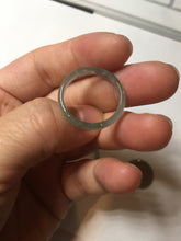 Load image into Gallery viewer, 18.8mm size 8 3/4 100% natural type A icy watery green/blue slim style Guatemala jadeite jade band ring group  BP73
