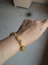 Load image into Gallery viewer, Natural Yellow gemstone/gray stars Bodhi Root bracelet SY15 add-on item.

