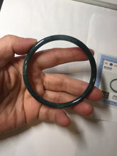Load image into Gallery viewer, 60.2mm Certified Type A 100% Natural dark green/blue/gray Guatemala slim round cut Jadeite bangle PA146-8841
