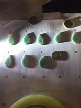 Load image into Gallery viewer, 100% natural type A light green blue carved Lotus waterdrop Guatemala jadeite pendant PA211
