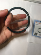 Load image into Gallery viewer, 60.2mm Certified Type A 100% Natural dark green/blue/gray Guatemala slim round cut Jadeite bangle PA146-8841
