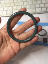 Load image into Gallery viewer, 56.7mm Certified Type A 100% Natura dark blue/green/gray/black Guatemala slim round cut Jadeite bangle AZ170-2448
