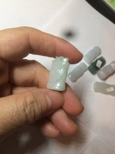 Load image into Gallery viewer, 100% Natural type A green/white/purple Jadeite Jade bamboo pendant group AC81
